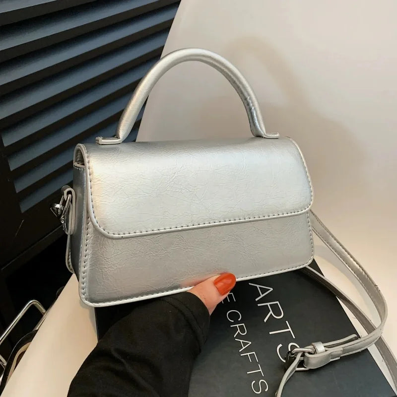Vintage Structured Flap Mini Bag | Retro Top-Handle Crossbody Bag for Women
