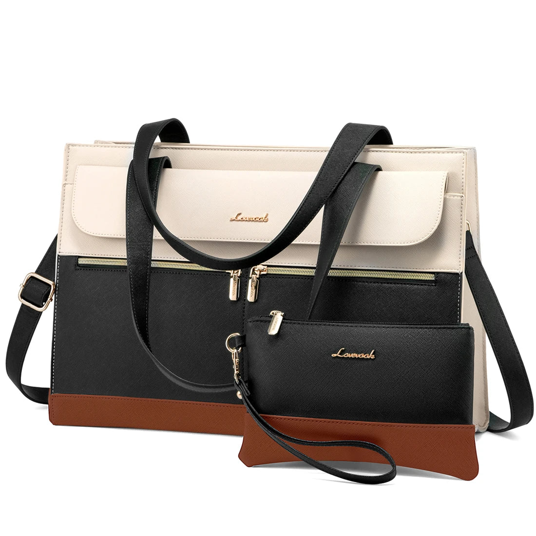 Albeux™ Modern Elegance Business Tote Bag | Multi-Pocket 15.6" Laptop Handbag