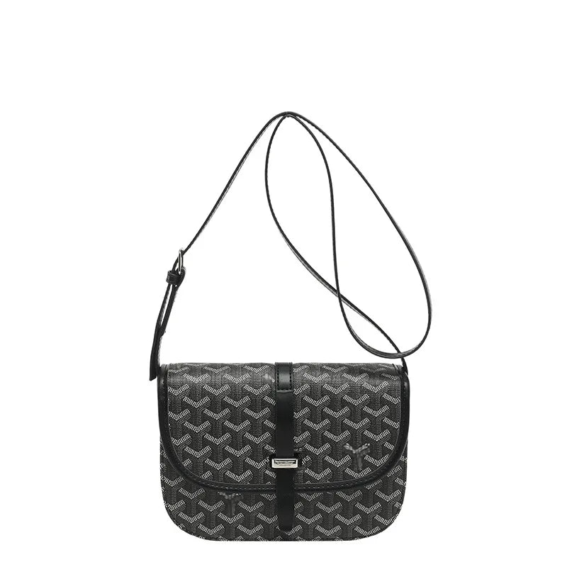 Albeux™ Parisian Printed Crossbody Bag | Classic Saddle Shoulder Bag