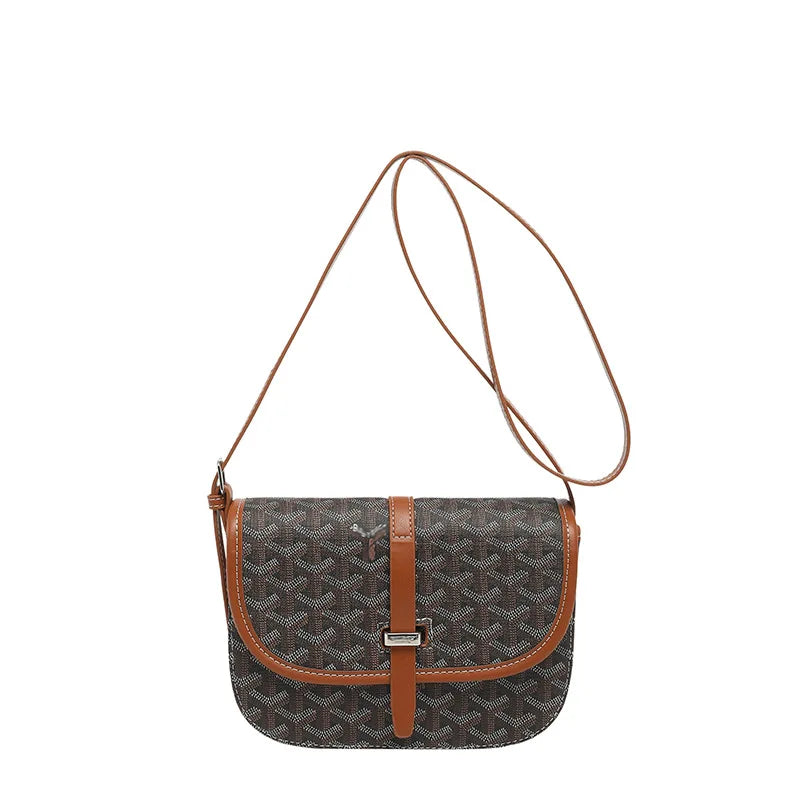 Parisian Printed Crossbody Bag | Classic Saddle Shoulder Bag