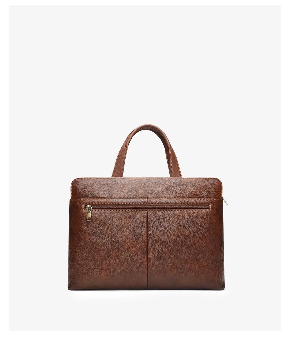 Albeux™ Vintage Genuine Leather Briefcase | Classic Brown Laptop Messenger Bag
