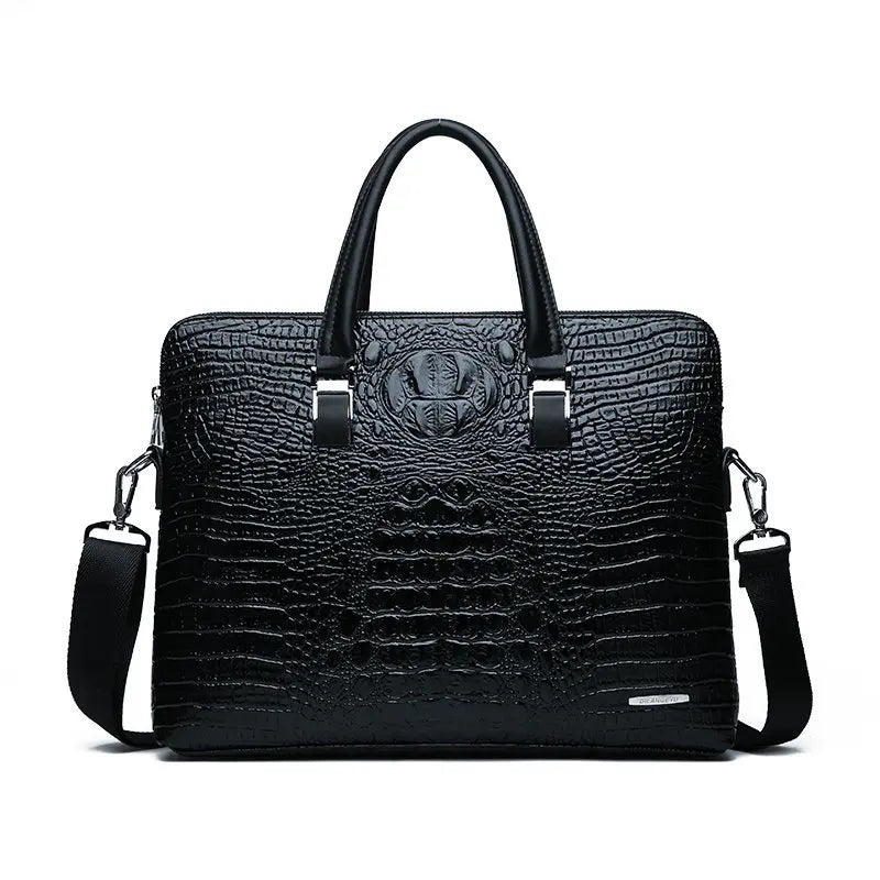 Albeux™ Executive Crocodile-Embossed Briefcase & Wallet Set | Laptop Messenger Bag
