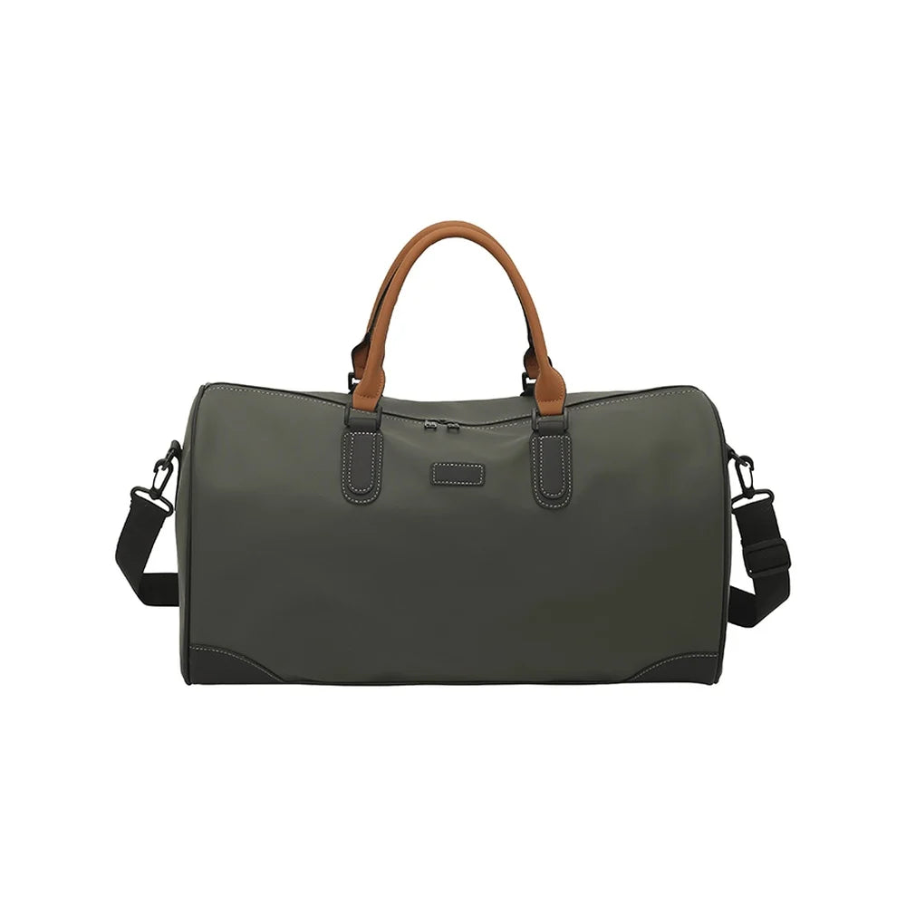 Albeux™ Executive Travel Duffle Bag | Water-Repellent PU Leather Holdall with Shoe Compartment