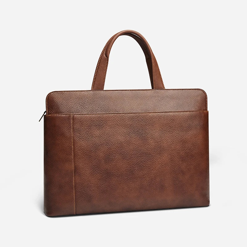Albeux™ Vintage Genuine Leather Briefcase | Classic Brown Laptop Messenger Bag