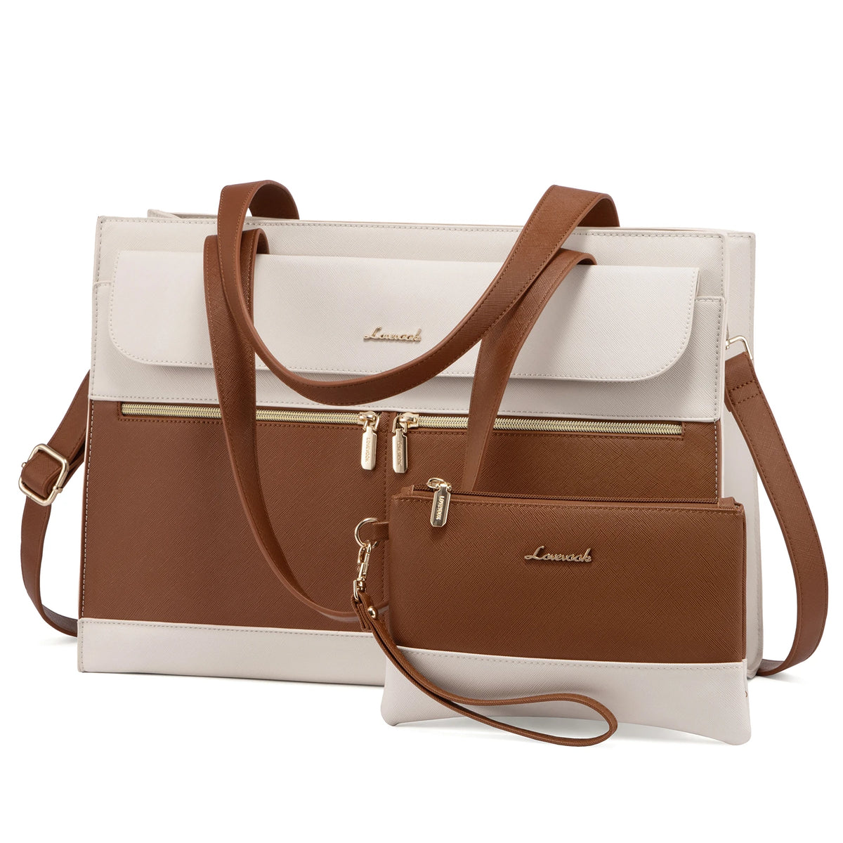 Albeux™ Modern Elegance Business Tote Bag | Multi-Pocket 15.6" Laptop Handbag