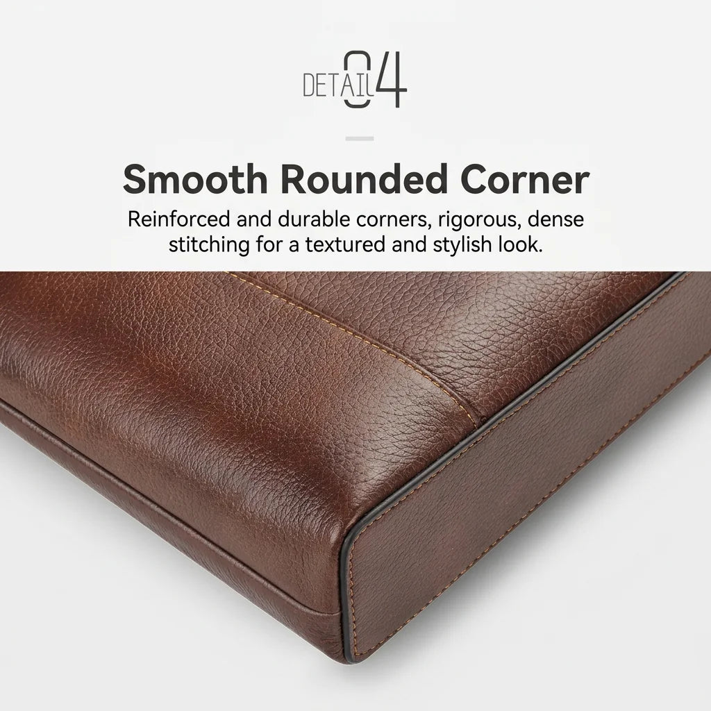Albeux™ Vintage Genuine Leather Briefcase | Classic Brown Laptop Messenger Bag