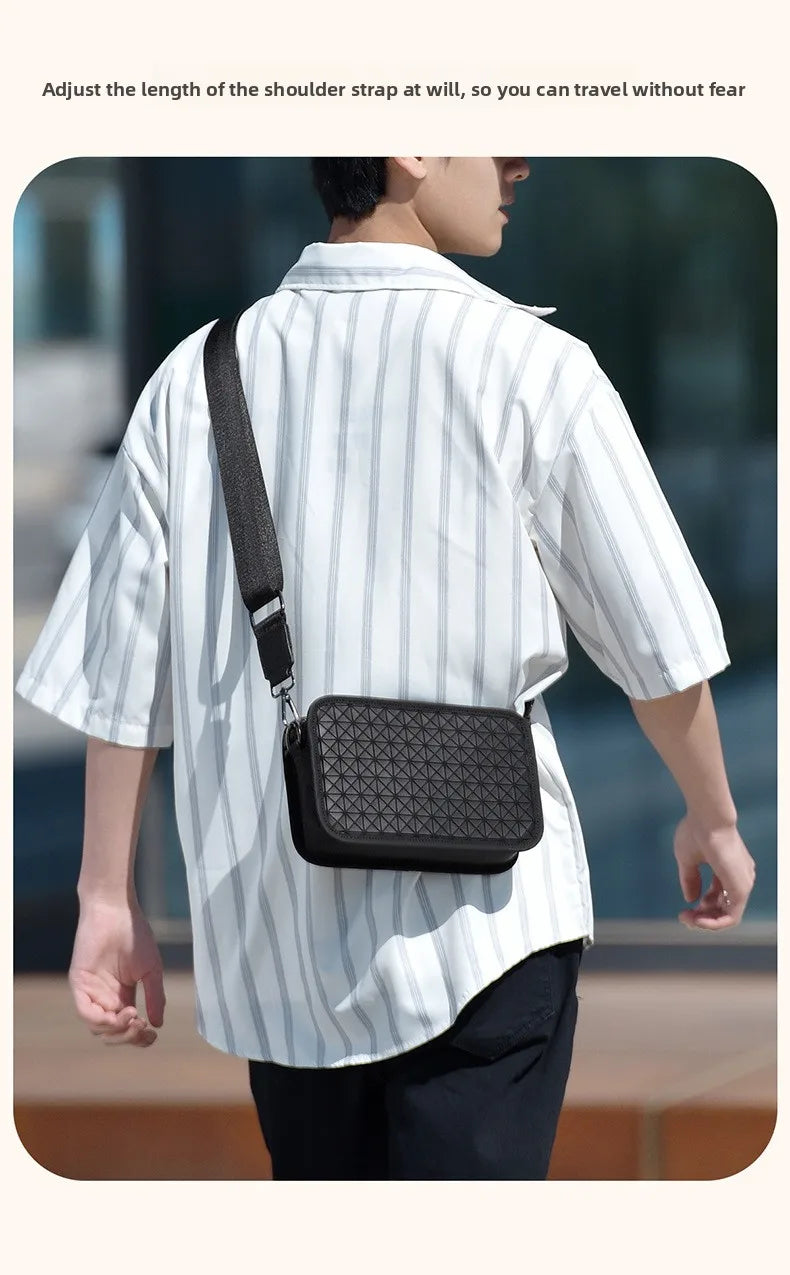 Albeux™ Modern Lattice PU Leather Crossbody | Compact Executive Shoulder Bag