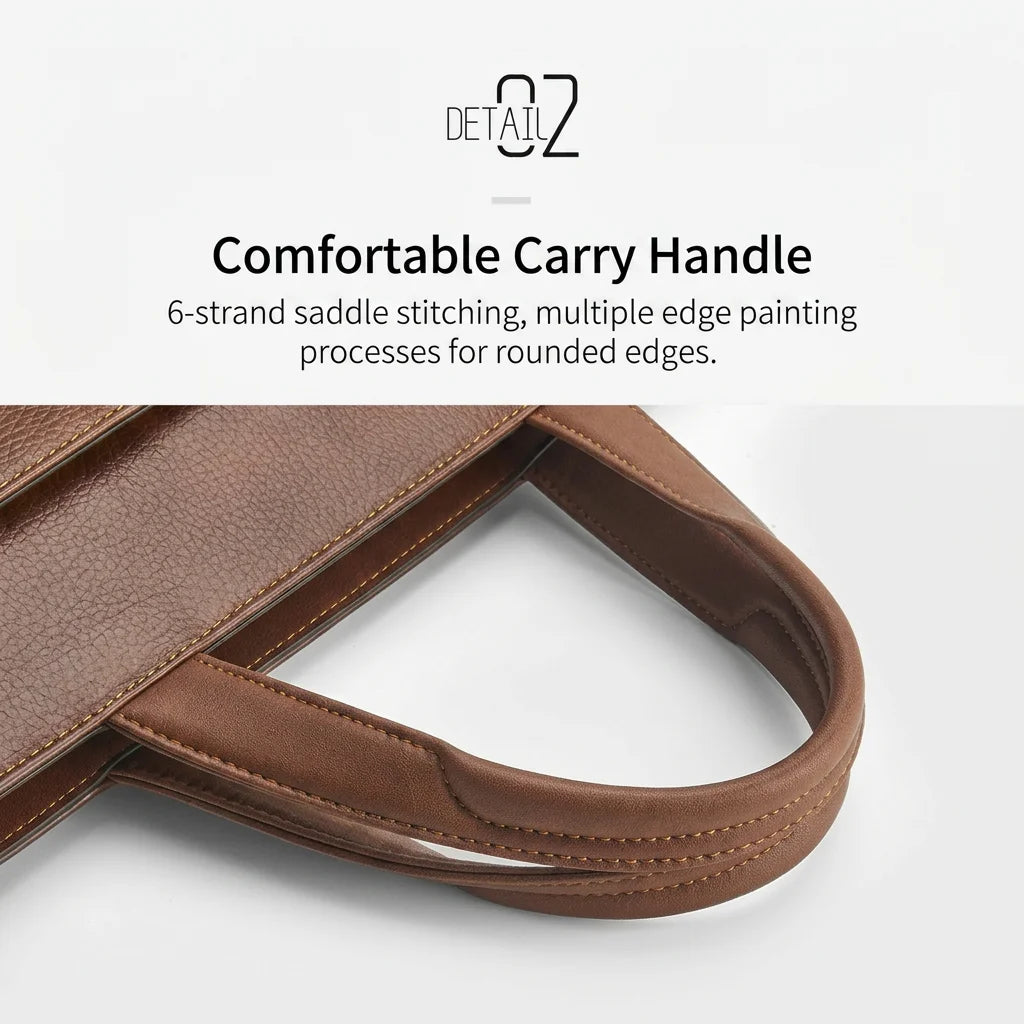 Albeux™ Vintage Genuine Leather Briefcase | Classic Brown Laptop Messenger Bag
