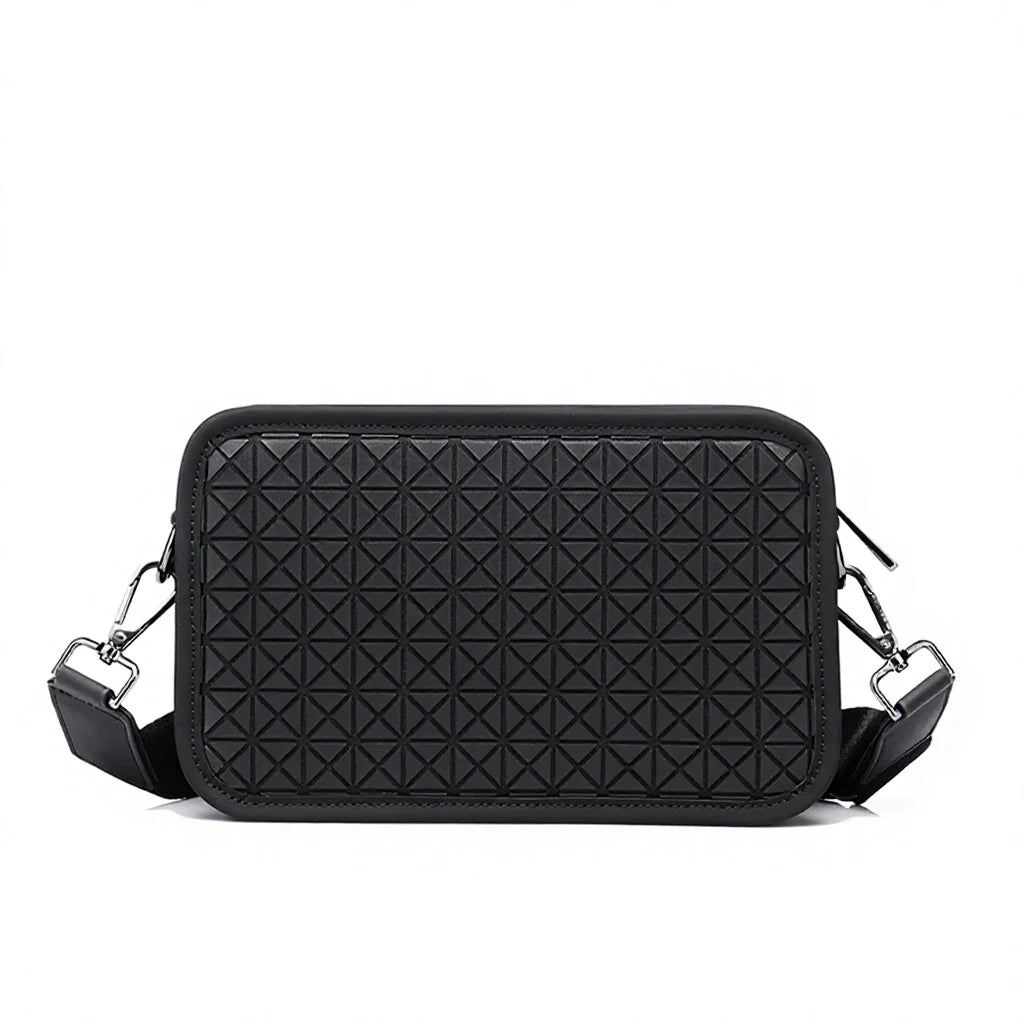 Albeux™ Modern Lattice PU Leather Crossbody | Compact Executive Shoulder Bag