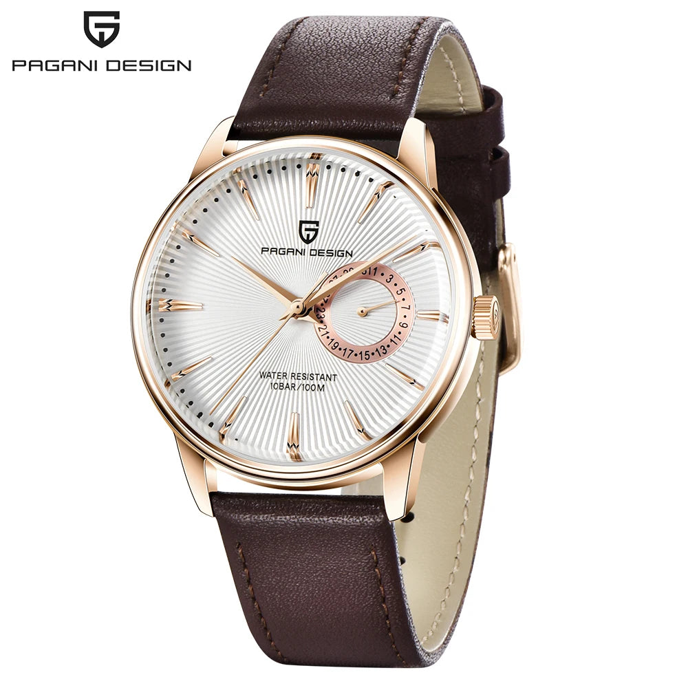 Pagani  Design  PD-1654  |  Men's Genuine Leather Chronograph Watch