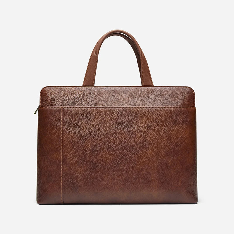 Albeux™ Vintage Genuine Leather Briefcase | Classic Brown Laptop Messenger Bag