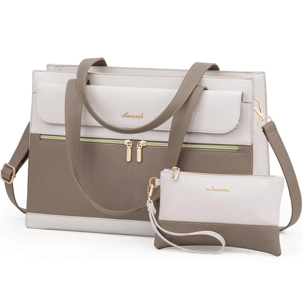 Albeux™ Modern Elegance Business Tote Bag | Multi-Pocket 15.6" Laptop Handbag