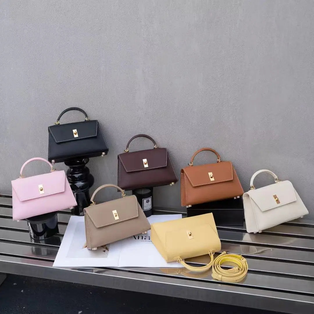 Executive Structured Leather Bag | Modern Classic Turn-Lock Crossbody