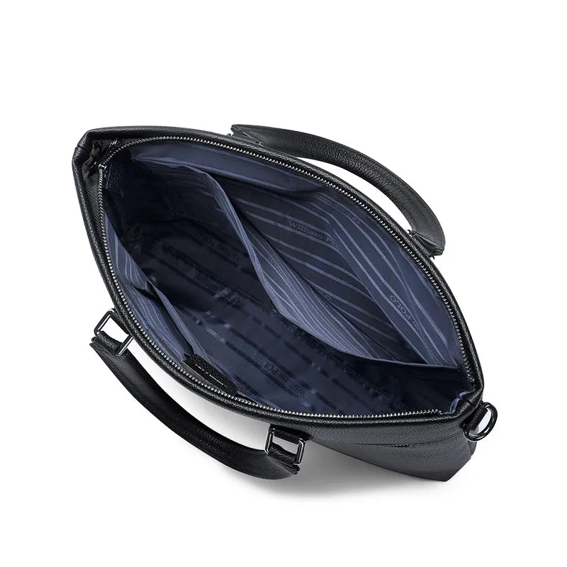 Albeux™ Executive Pebble Leather Briefcase | Modern Business Tote & Laptop Shoulder Bag
