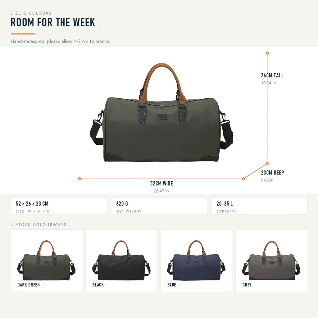Albeux™ Executive Travel Duffle Bag | Water-Repellent PU Leather Holdall with Shoe Compartment