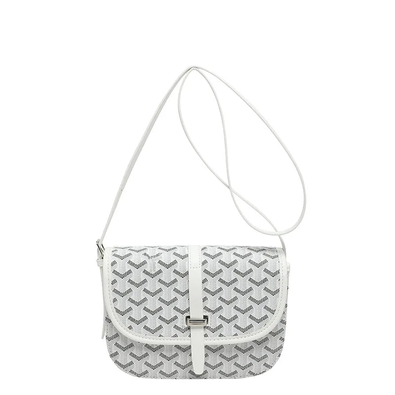 Parisian Printed Crossbody Bag | Classic Saddle Shoulder Bag