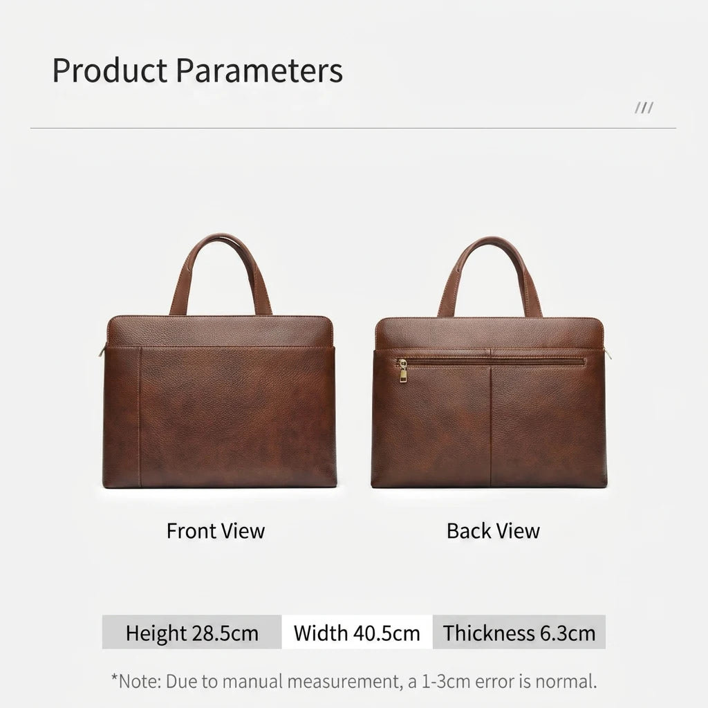 Albeux™ Vintage Genuine Leather Briefcase | Classic Brown Laptop Messenger Bag