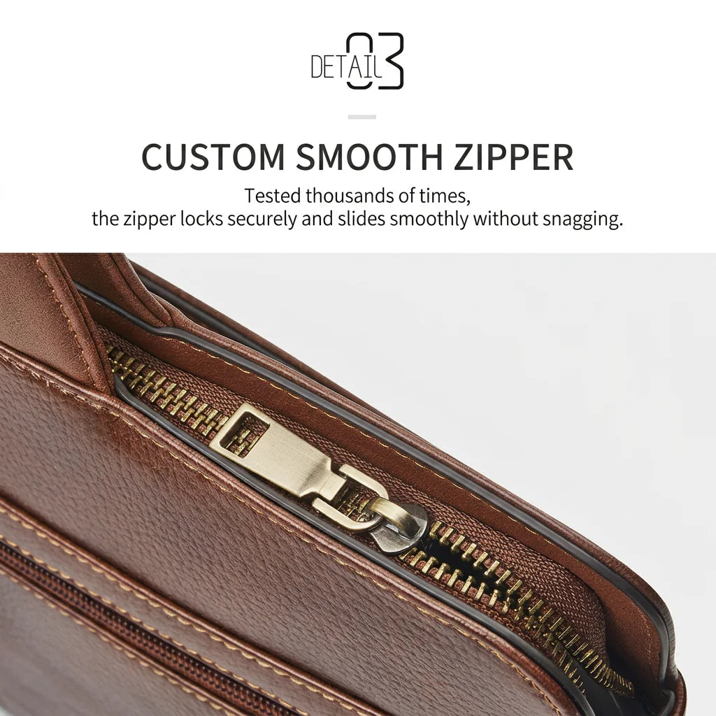 Albeux™ Vintage Genuine Leather Briefcase | Classic Brown Laptop Messenger Bag