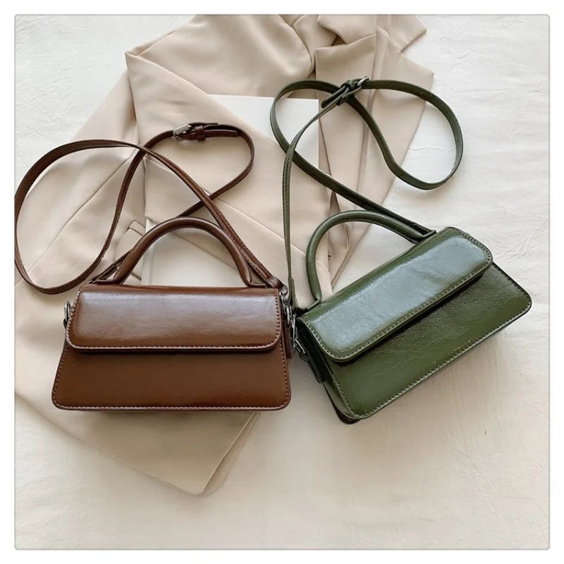 Albeux™ Vintage Structured Flap Mini Bag | Retro Top-Handle Crossbody Bag for Women