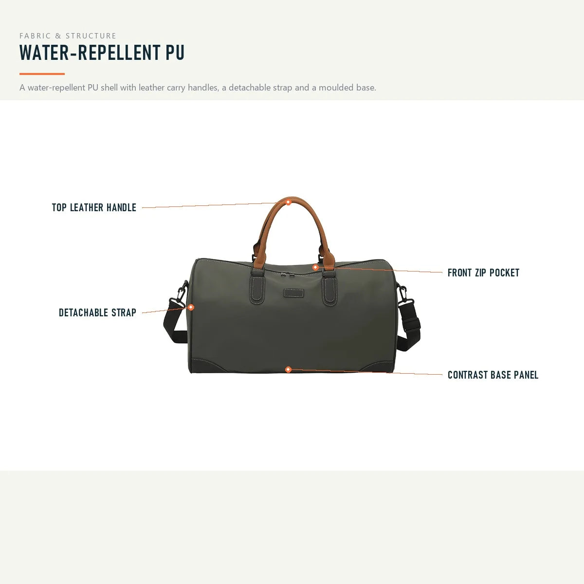 Albeux™ Executive Travel Duffle Bag | Water-Repellent PU Leather Holdall with Shoe Compartment