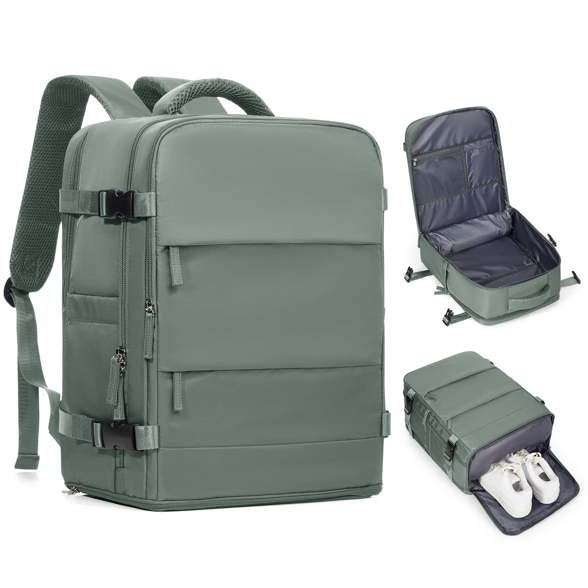 Albeux™ Executive Expandable Commuter Backpack | Waterproof USB Charging Laptop Carry-On