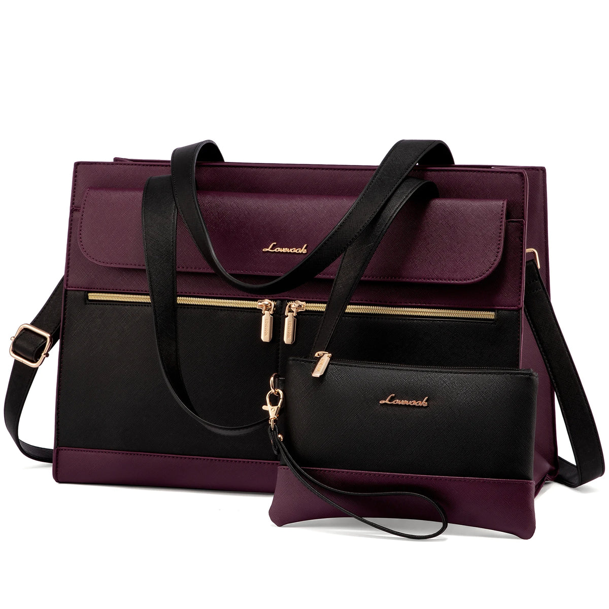 Albeux™ Modern Elegance Business Tote Bag | Multi-Pocket 15.6" Laptop Handbag