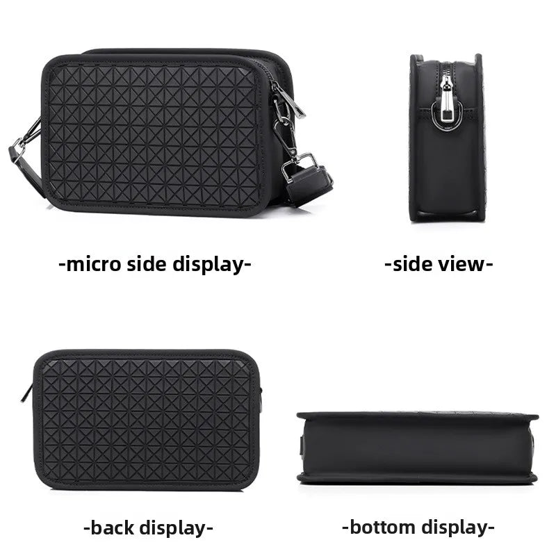 Albeux™ Modern Lattice PU Leather Crossbody | Compact Executive Shoulder Bag