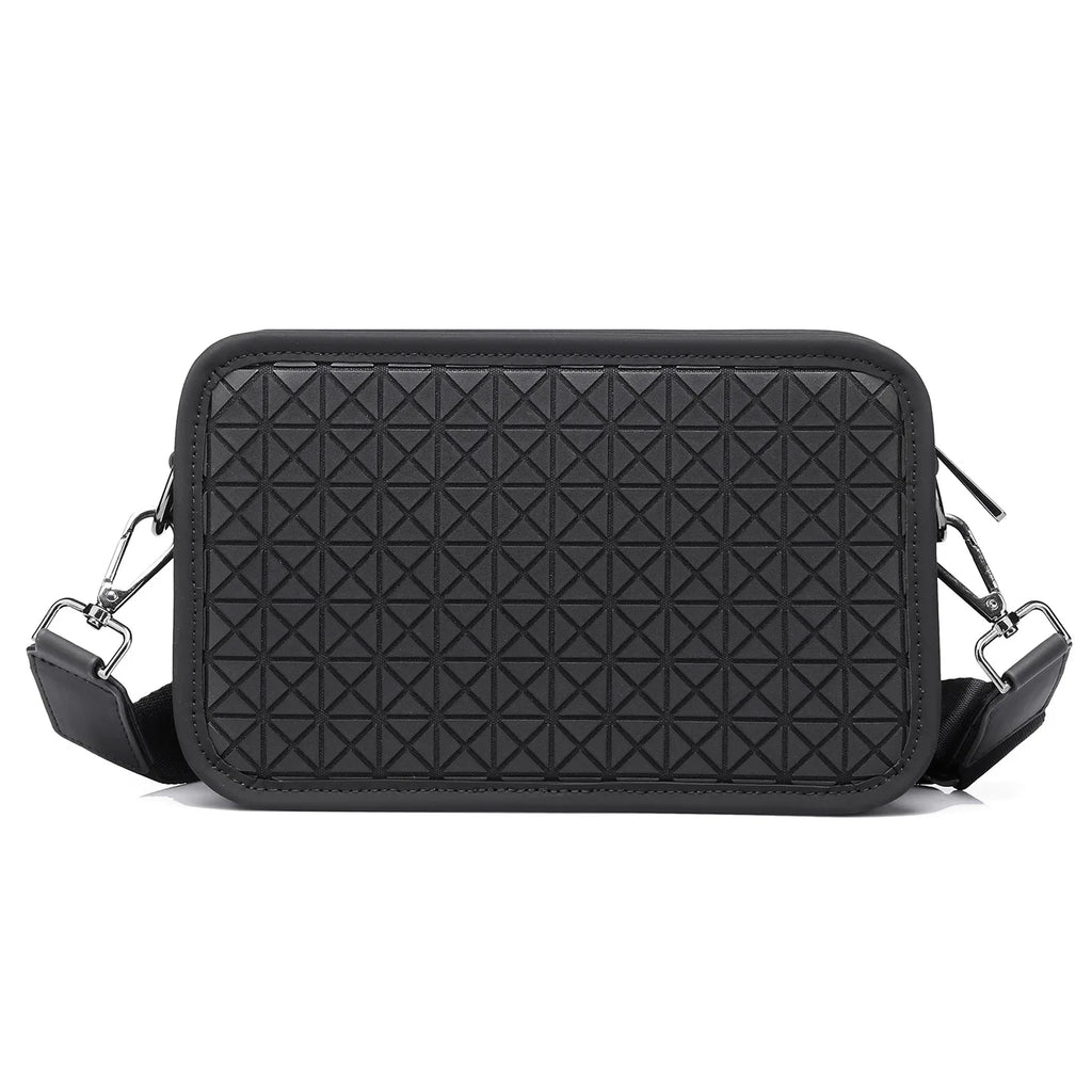 Albeux™ Modern Lattice PU Leather Crossbody | Compact Executive Shoulder Bag