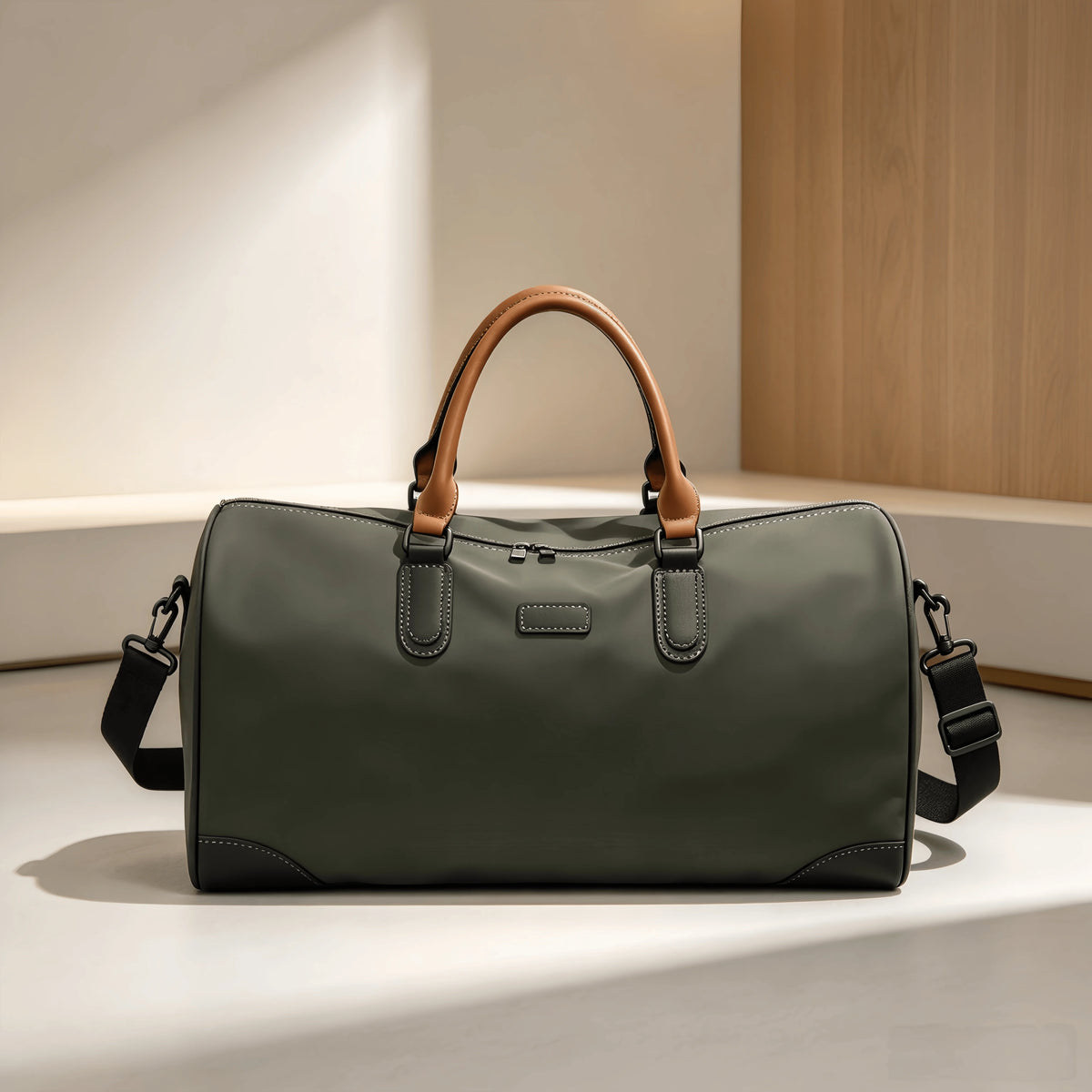 Albeux™ Executive Travel Duffle Bag | Water-Repellent PU Leather Holdall with Shoe Compartment