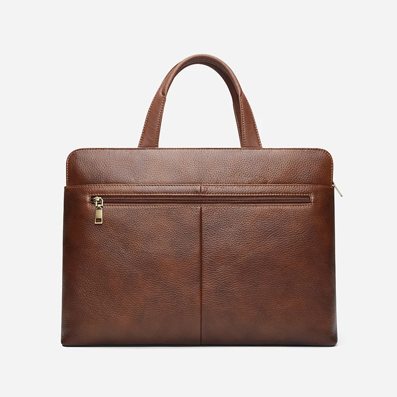 Albeux™ Vintage Genuine Leather Briefcase | Classic Brown Laptop Messenger Bag